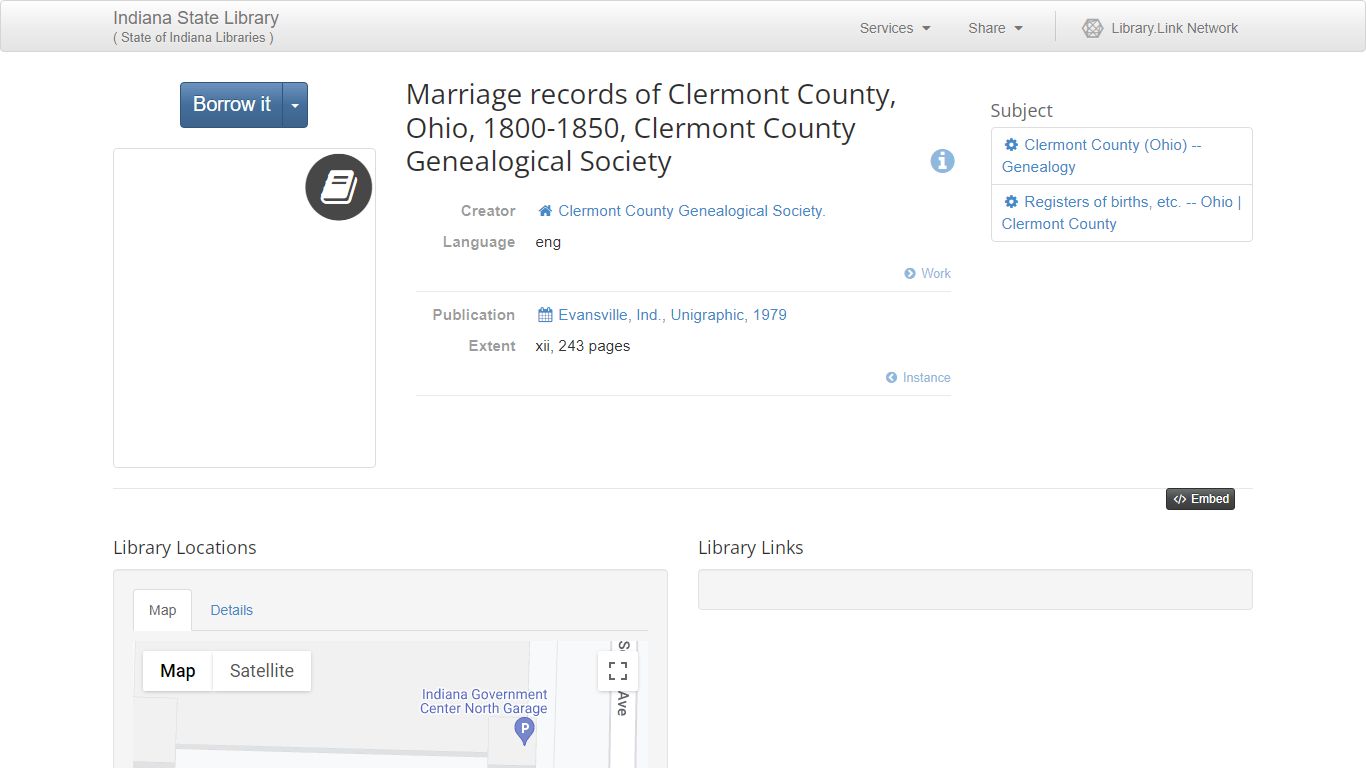 Marriage records of Clermont County, Ohio, 1800-1850, Clermont County ...